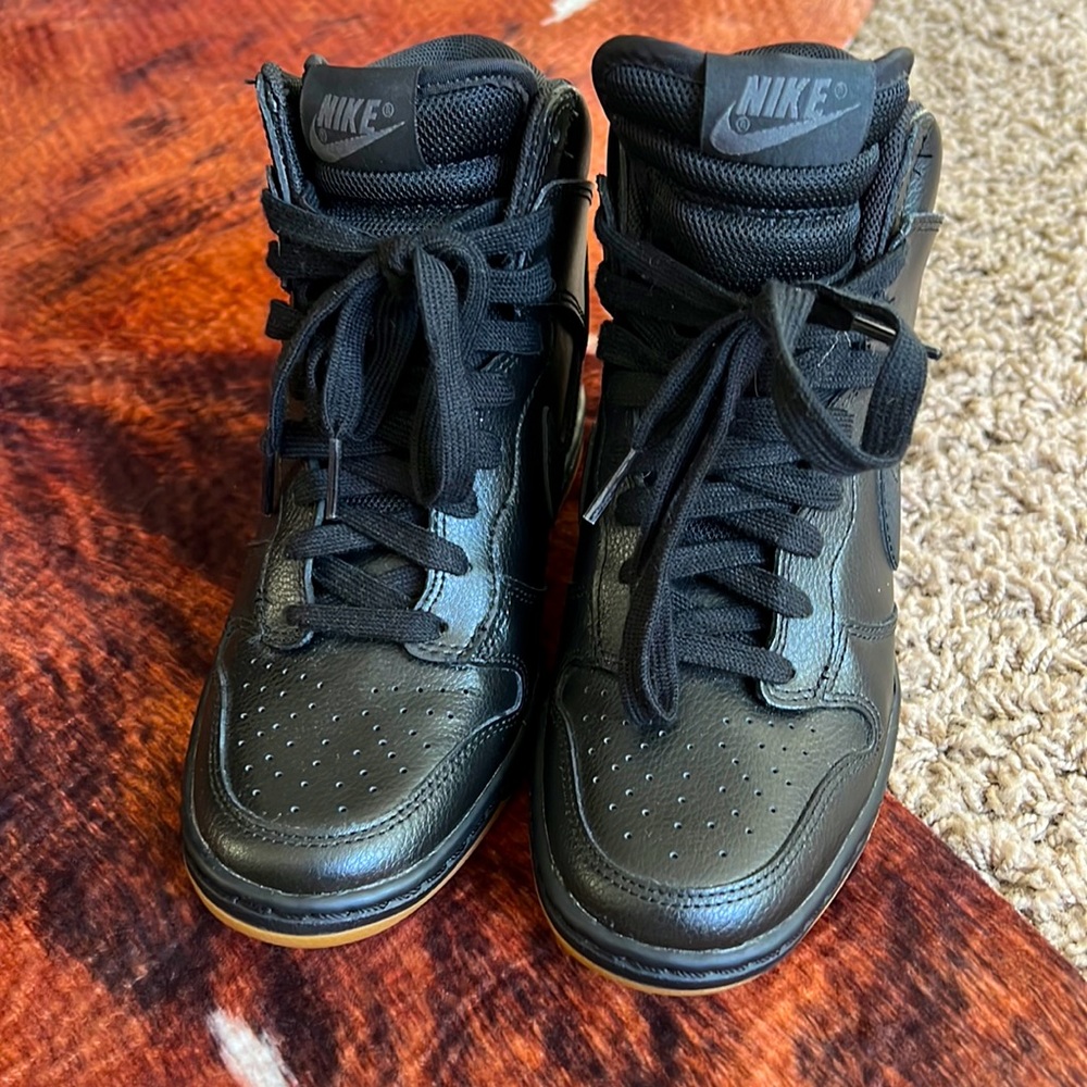 Never Worn Nike Dunk Sky Hi in black/6.5